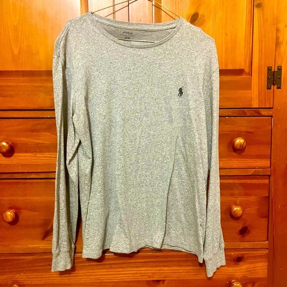 Polo by Ralph Lauren Heather Gray Long Sleeve Tee - Medium - Picture 2 of 5